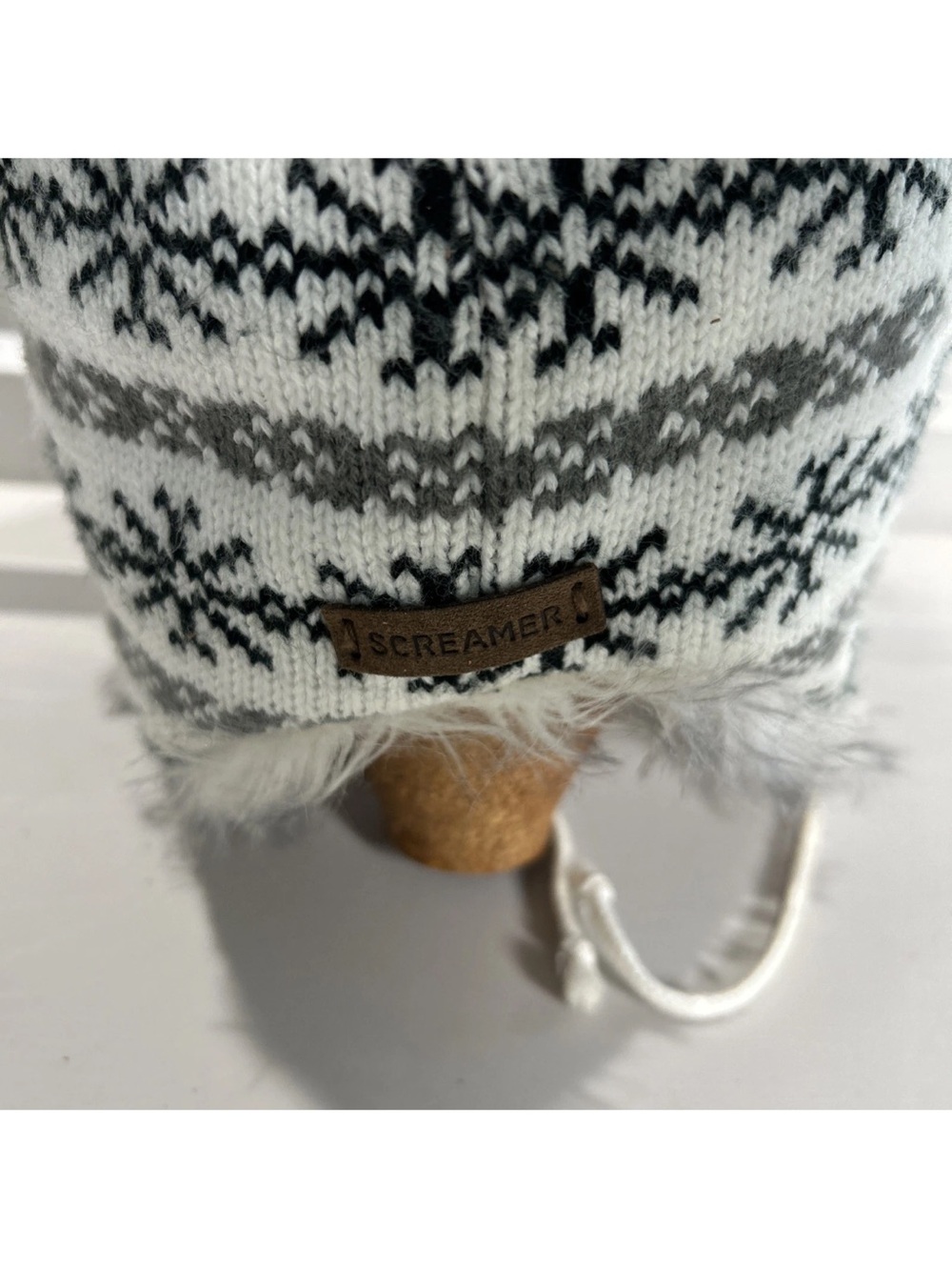 Screamer Trapper Hat Faux Fur Knit Ear Flap Fleece Lined Bomber Hat Winter OSFM - Picture 6 of 12